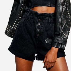 Topshop Paperbag High Waist Denim Shorts Size 6 US Nordstrom